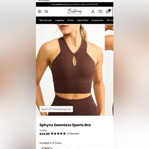 BuffBunny Sphynx Seamless Sports Bra in Brown